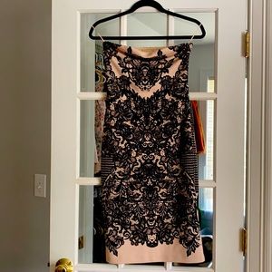 MIDI pull on strapless dress